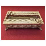 Highly Ornate Brass Tissue Box Cover