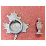 Large Brass Maple Leaf Door Knocker * Brass Finial