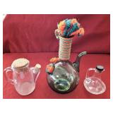 Large Oil & Vinegar Jug - Spain (2) Small Cruets