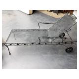 Large Ornate Wrought Iron Chaise Lounge Chair