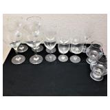 Mixed Lot 13 Wine Glasses Large & Small