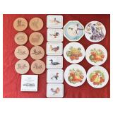 Mixed Lot 21 Leather & Ceramic Coasters & Trivets