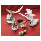 Mixed Lot Bird Figurines & Bird Music Boxes
