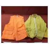 Orange Safety Vest & Yellow Vinyl Rain Coat
