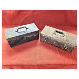 Two Vintage Metal Toolboxes & Contents