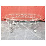 Wrought Iron Coffee Table with Beveled Glass Top