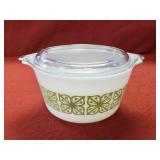 Pyrex 473 Autumn Floral Casserole w/ Lid 1966