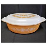 Pyrex Butterfly Gold 2.5 qt Casserole w Lid 1972