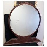 Antique Dressing Table Mirror with Wood Frame