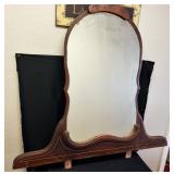 Antique Dressing Table Mirror with Wood Frame