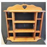 Heart Themed Wood Curio Shelf
