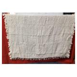 Soft Cotton Taupe Tasseled Throw Blanket