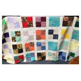 Vintage Machine Sewn Quilt 100" x 90"