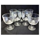 Set of 7 Large Clear Glass Water Goblets