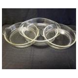 Three Pyrex Cake Baking Dishes