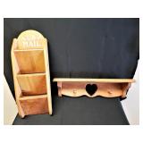 Small Wood Shelf & US Mail Holder-Organizer