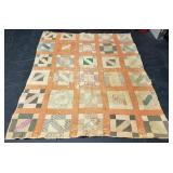 Vintage Machine & Handsewn Quilt 65" x 78"