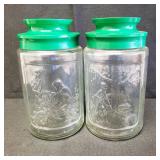 Two Anchor Hocking Decorator Storage Jars