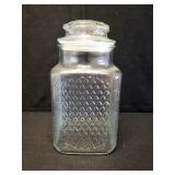 Large Pressed Glass Storage Jar with Lid