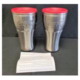 Two Thermo-Serve Coca-Cola Travel Tumblers