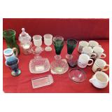 Mixed Lot Glassware Drinking Glasses Candy Dishes