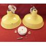Vintage Pair of Enameled Steel Light Fixtures