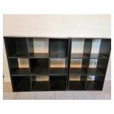 Black & Espresso Brown Curio Shelves