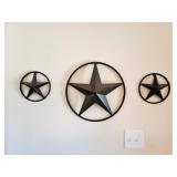(3) Decorative Metal Texas Star Wall Hangings