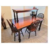 Farm Style Kitchen Table 3 Chairs & Bench