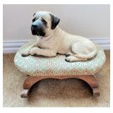 8" Sandicast Mastiff Dog Sculpture w/ Padded Stool