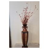 Tall Metal Vase w/ Dried Flowers