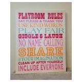 Playroom Rules Canvas Wall Hanging