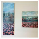 (2) Printed Canvas "Poppy Fields" Wall Decor