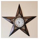 24" Metal Texas Star Wall Clock
