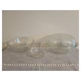 Mixed Lot 3 Vintage Clear Pyrex Bowls