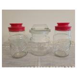 (3) Vintage Glass Cannisters
