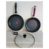 T-Fal (1) 12" Deep Pan w/ Lid & (1) 12" Skillet