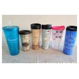 Mixed Lot Plastic Insulated Drinking Mugs-Cups