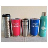Mixed Lot Various Insulated Metal Drinking Mugs