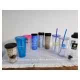 Mixed Lot Plastic Insulated Drinking Mugs-Cups