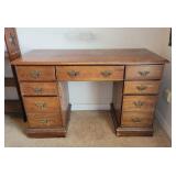 Early American Style 7-Drawer Wood Desk