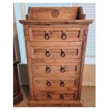 Rustic Style Wood High Boy Chest of Drawers