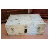 Antique Wood Foot Locker Trunk