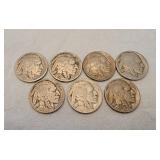 Various Dates Buffalo Head Five Cent Coins (7)