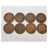 Various Dates Indian Head Cent Coins (8)