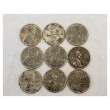 Various Condition Lincoln Zinc & Steel Penny (9)