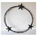 Large Barbed Wire & Metal Stars Wreath