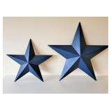 12" & 16" Blue Metal Stars Wall Decor