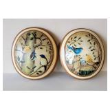Ceramic Hand-painted Birds 12" Wall Decor