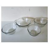 (4) Anchor Hocking Clear Glass Bowls
